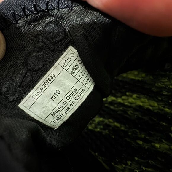 Crocs Shoes Mens Sz 10 Marbled Black Yellow LiteRide 360 Pacer Outdoor Vacation - Picture 2 of 5